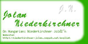 jolan niederkirchner business card